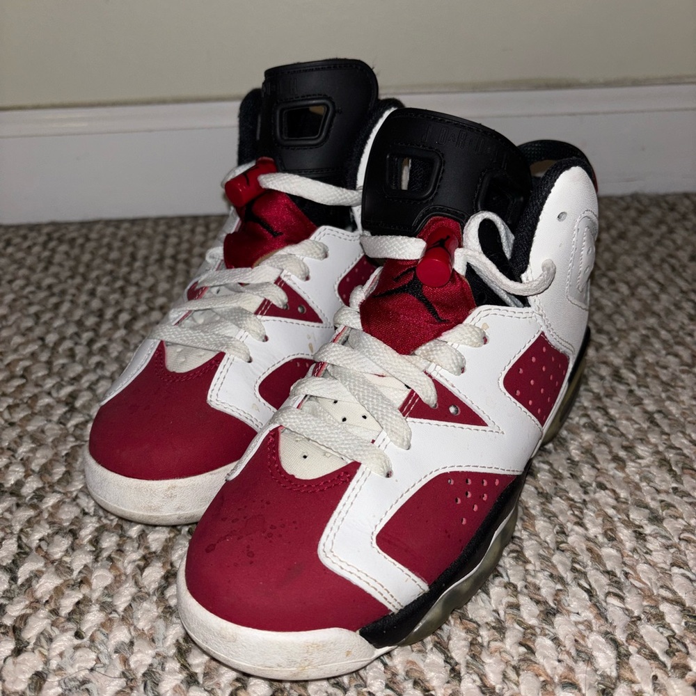 Jordan Red and White Classic Sneakers